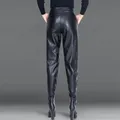Pantaloni da donna a vita alta in pelle PU Harem Pantaloni da donna Estetici Taglia unica Tendenze autunnali classiche 2024 Abiti anni '90 Abbigliamento G