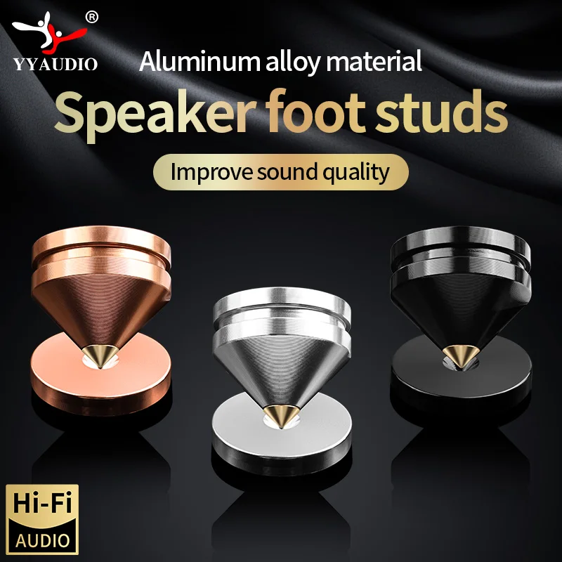 YYAUDIO Erument-hifi Lautsprecherständer-Fußpolster, Stoßstift, Lautsprecher-Fußpolster aus Metalllegierung, hohe Qualität, 4 Stück Image
