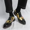Klassische Retro-Stil Oxford-Schuhe Modische Farbblockierung Casual Leder Brogue Schuhe Marke Herren Hochzeit Business Büro Schuhe