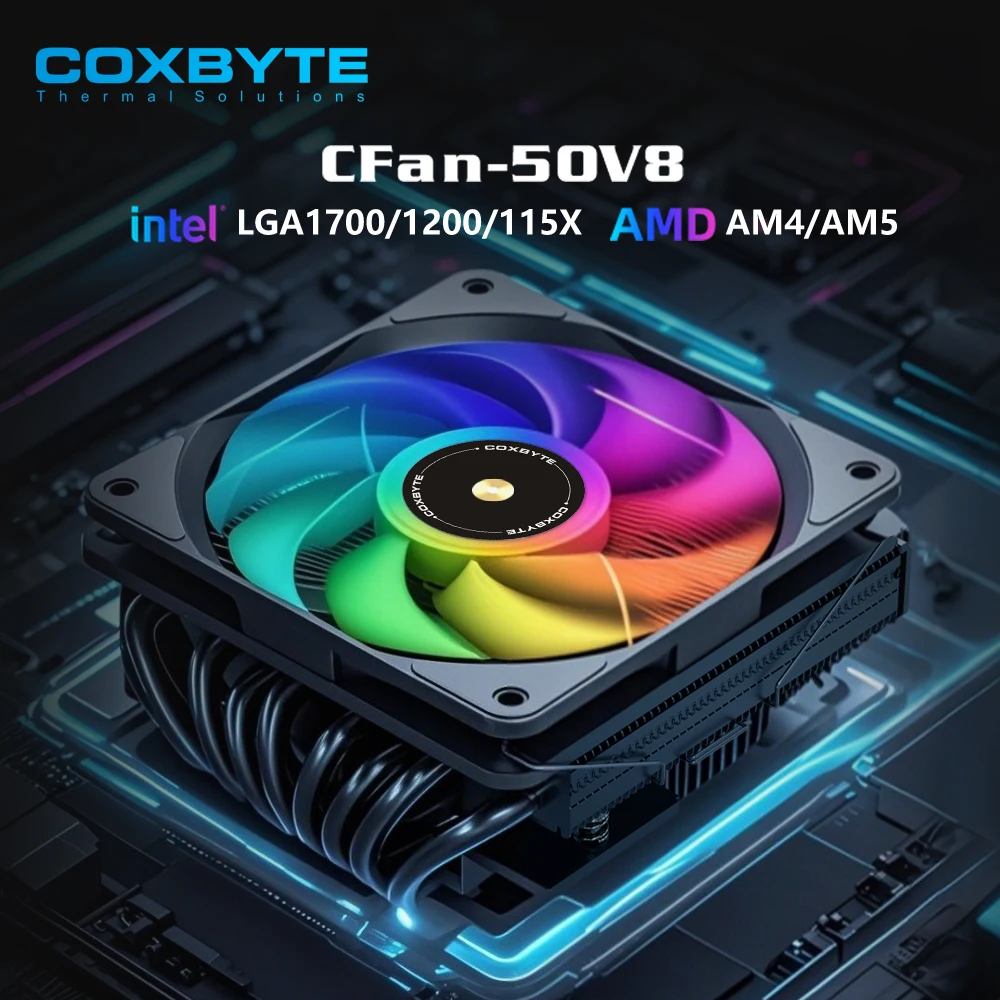 Coxbyte ITX refroidisseur de processeur 4Pin PWM RGB 8 caloducs refroidisseur d