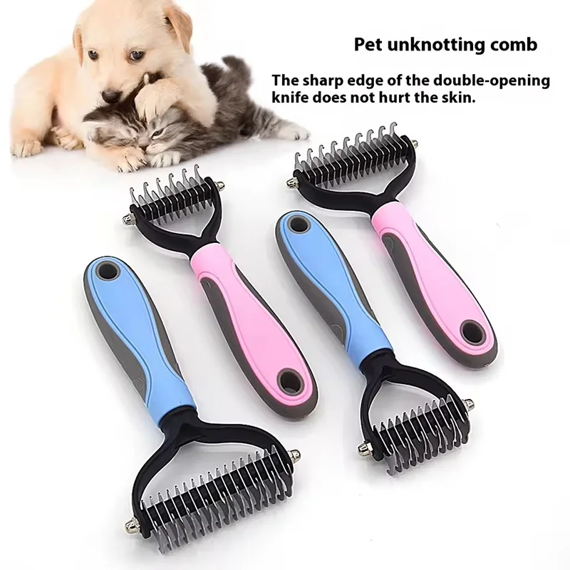 Spazzola professionale per rimuovere animali domestici, 2 lati, per rimuovere peli di cani e gatti, taglierina per nodi per peli di animali domestici, per toelettatura di cani, per perdere