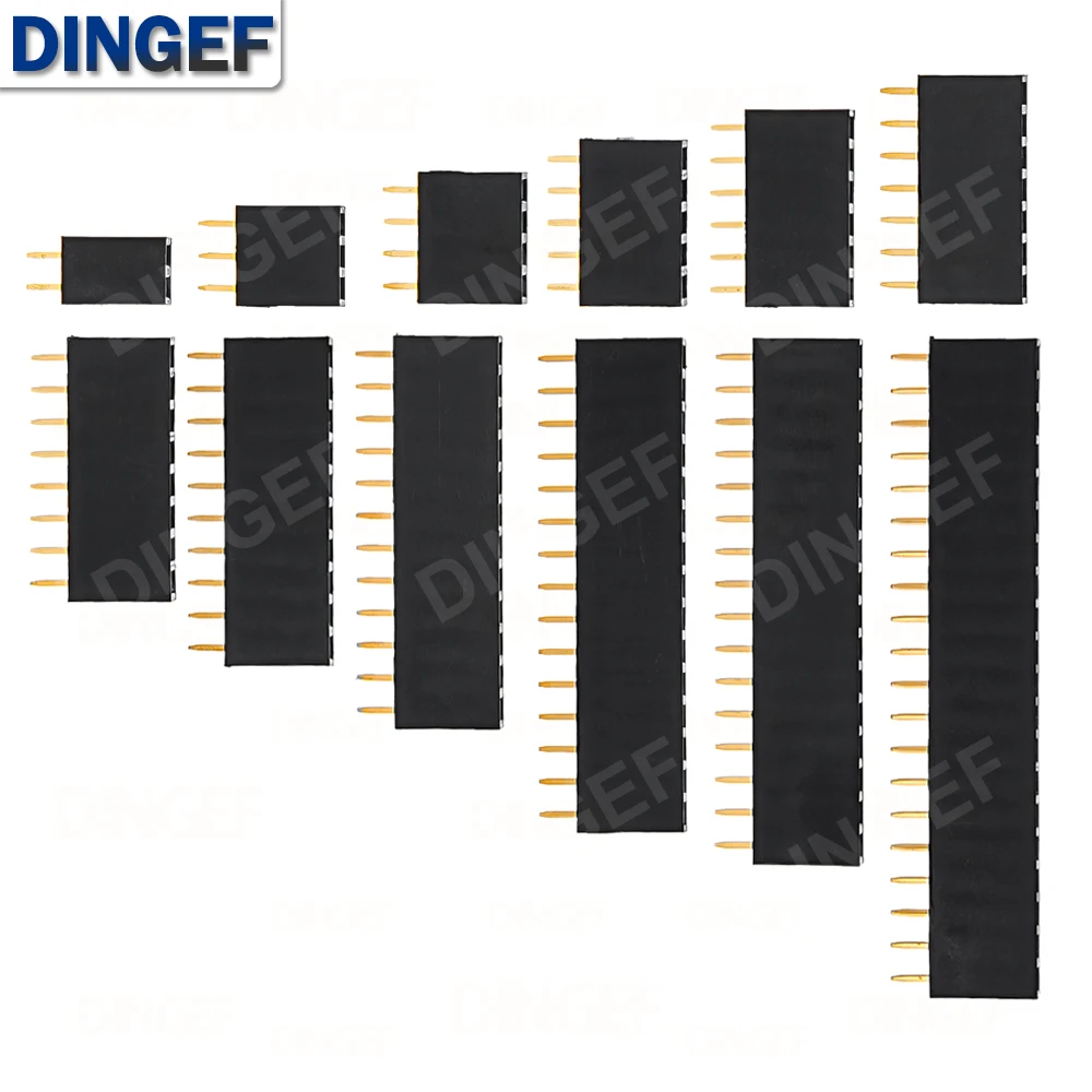 10PCS Einreihige Pin Buchse Header Buchse Pitch 2,54mm 1*2p 3p 4p 5p 6p 7p 8p 9p 10p 12p 14p 16p 18p 20p 22p 40p Pin Stecker Image