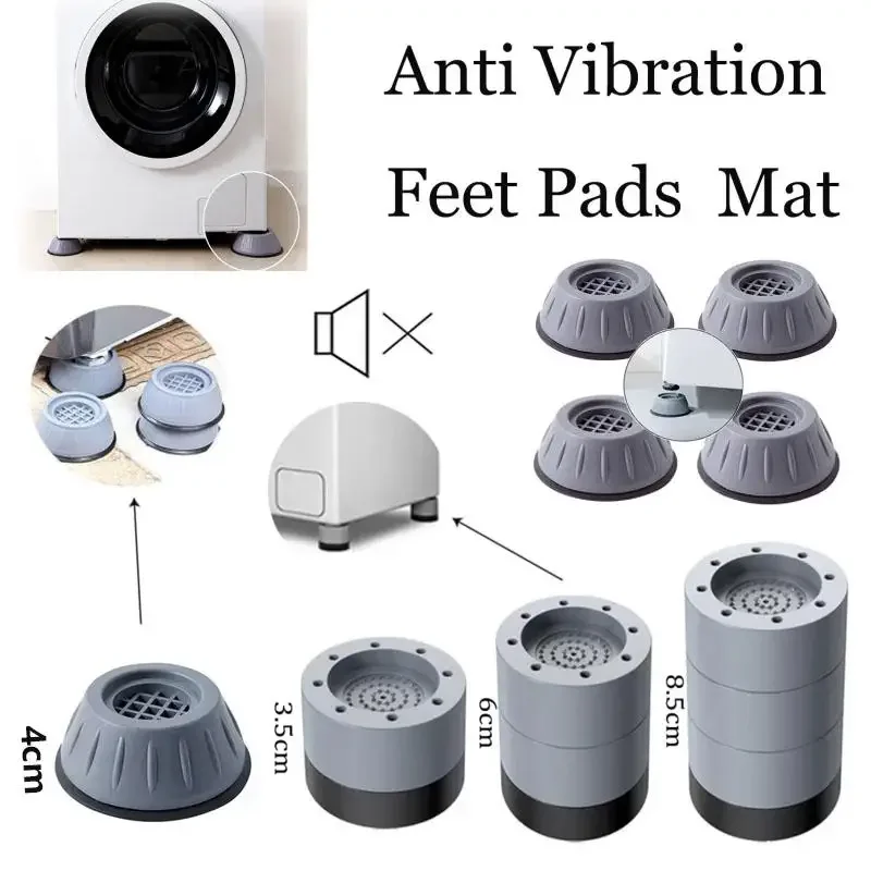 4 Pcs Washing Machine Anti Vibration Pads Feet Anti Slip Mute Furniture Leveler Universal Fixed Base Dampers