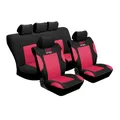 AUTO HIGH Set coprisedili per auto universale da 9 pezzi - Rosso e nero con design GT Speed adatto alla maggior parte delle auto, camion, SUV, furgone, protezione anteriore posteriore