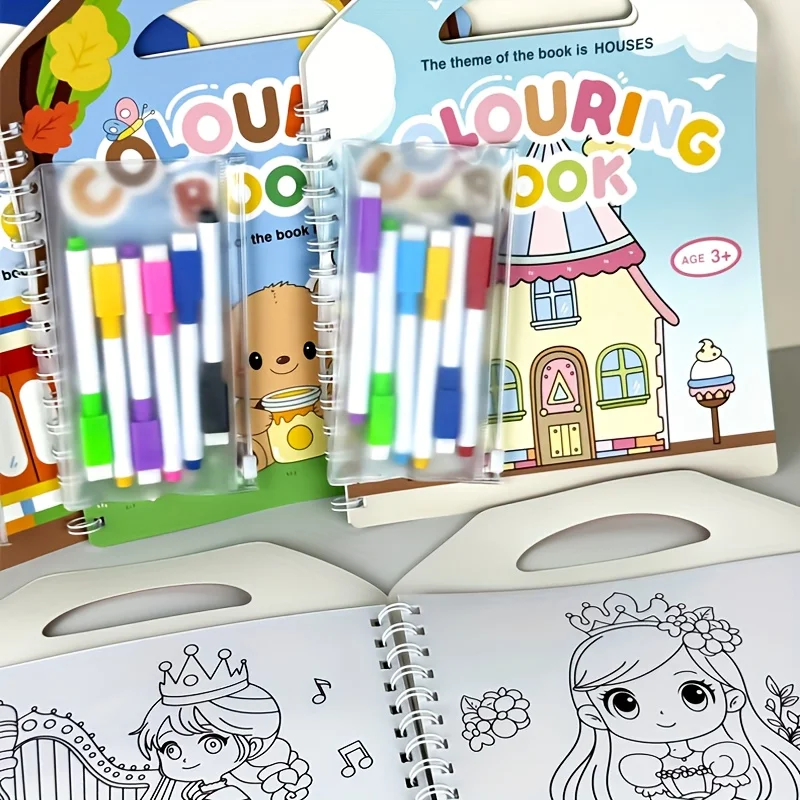 Lustiges Zeichenbuch für Kinder, Graffiti-Zeichenbuch, Malbuch, Aufklärungs-Cartoon-Malbuch, inklusive 6 löschbaren Stiften Image