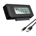 ShuoLe Custodia per disco rigido USB 3.1 Adattatore per disco rigido da 2,5/3,5 pollici Display digitale intelligente Cavo Easy DriveJAS