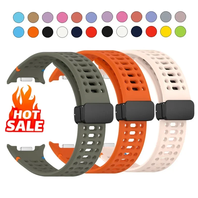 Silikonarmband für Samsung Galaxy Watch 8 Classic 46 mm, atmungsaktives Magnetschnallenband Galaxy Watch 8 44 mm 40 mm Gürtelzubehör Image