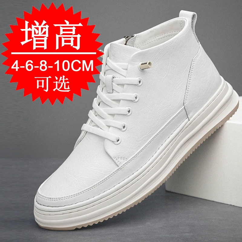 High-top männer Innere Erhöhung Schuhe Leder Sport Casual Schuhe Unsichtbare Höhe Zunehmende Schuhe Männer Sport Aufzug 8CM 10CM