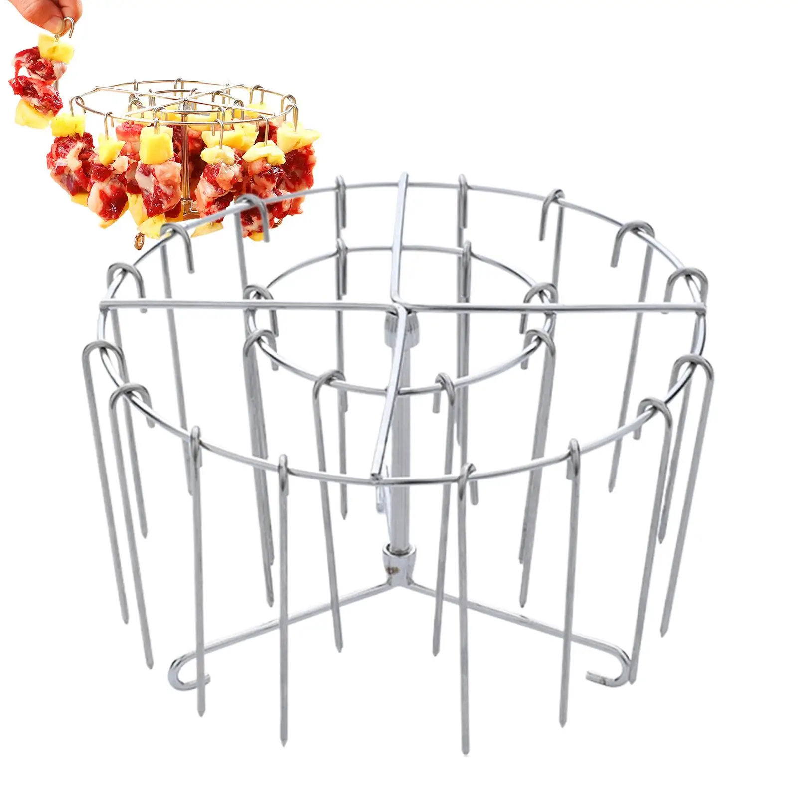 Edelstahl-Grill mit 24 Spießen, Luftfritteusen-Ständer, kann Luftfritteusen-Spieß-Rack, Edelstahl-Draht-Rack, Küchenhelfer-Grill Image