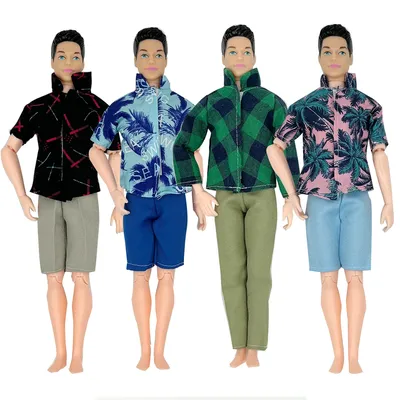4pcs Fashion Doll Clothes Set - 12'' Cotton Accessories, Casual Style, Includes Jackets, Shirts, Pants, and Hats, Perfect Gift