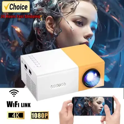 YG300 Upgrade Mini Projector | 1280x720P | 4K Supported | Dual HDMI/USB/WiFi | Home Theater System