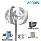 Kit motore ad asse verticale lanterna generatore di turbina eolica 3000W 12V 24V 48V con pannelli solari batteria 220V inverter sistema domestico