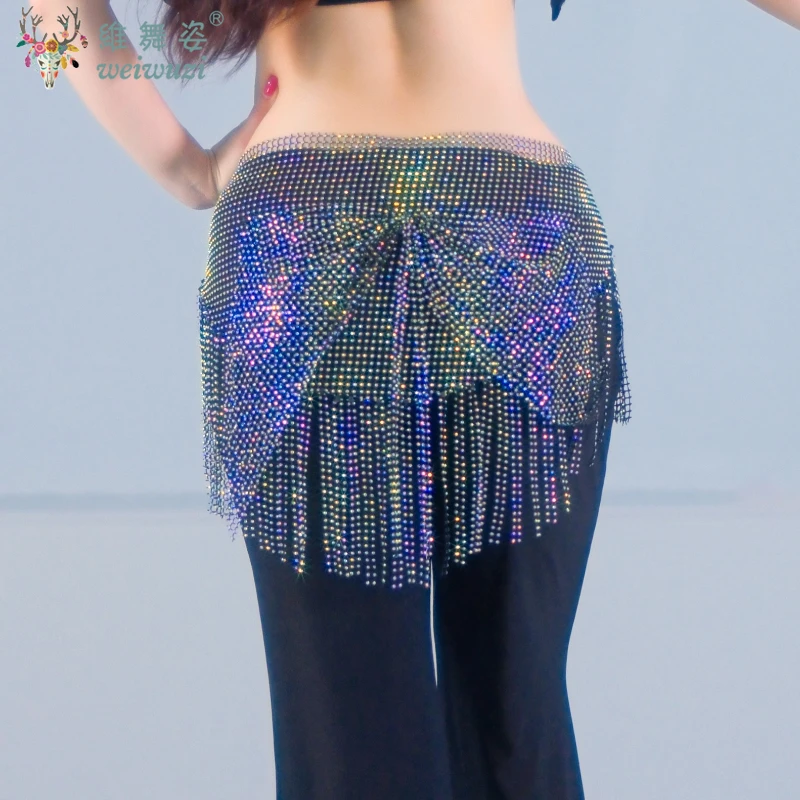 Bauchtanz Fransen Gürtel Frauen Senior AB Diamant Schmetterling Quaste Hüfte Schal Erwachsene Oriental Dance Performance Praxis Zubehör Image