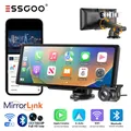 ESSGOO 10.26 Pollici 4K IPS Portatile Display Touch Dash Cam WIFI Carplay Apple Wireless Android Auto Autoradio USB Mirror Link Type-C Bluetooth Schermo Divisibile Registrazione a Ciclo AUX Telecamera