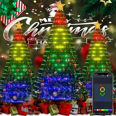 LED Christmas Tree Decoration Lights iDeal LED APP DIY Graphic Waterproof Ambient Lights for Christmas Christmas Tree Decoration