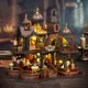 Kit di costruzione in miniatura in legno fai-da-te Case delle bambole del castello di Edimburgo con luci per mobili Case delle bambole per regali di compleanno degli amici