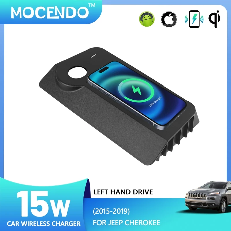 Auto schnelles kabelloses Ladegerät für Jeep Cherokee 2015–2019, Telefonhalter, Adapter, mobile Halterung, Ladepad Image