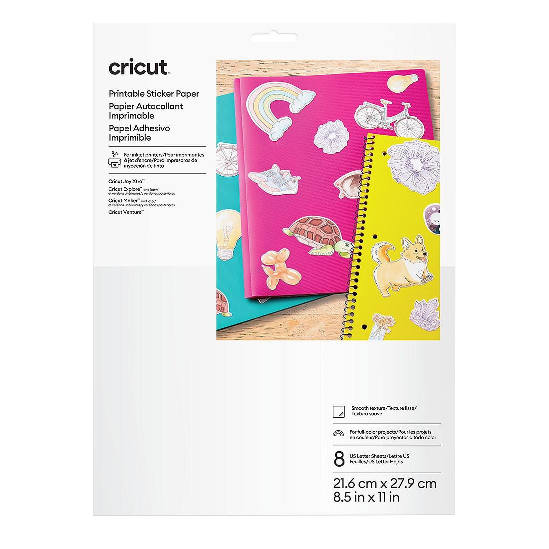 Cricut Printable Sticker Paper | US Letter | 8 Count | White