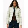 Steppjacke TOMMY JEANS "TJW BASIC HOODED DOWN JACKET EXT", Damen, Gr. M (38), grün (misty sage), Web, Steppware, Obermaterial: 100% Polyester. Futter: 100% Polyester. Wattierung: 70% Daunen, 30% Federn, unifarben, casual, regular fit hüftlang,...