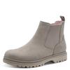Chelseaboots TAMARIS, Damen, Gr. 39, grau (hellgrau), Nubukleder, Elastischer Einsatz, unifarben, casual, Schuhe, Blockabsatz, Basicboots, Stiefelette mit dezenten Ziernähten