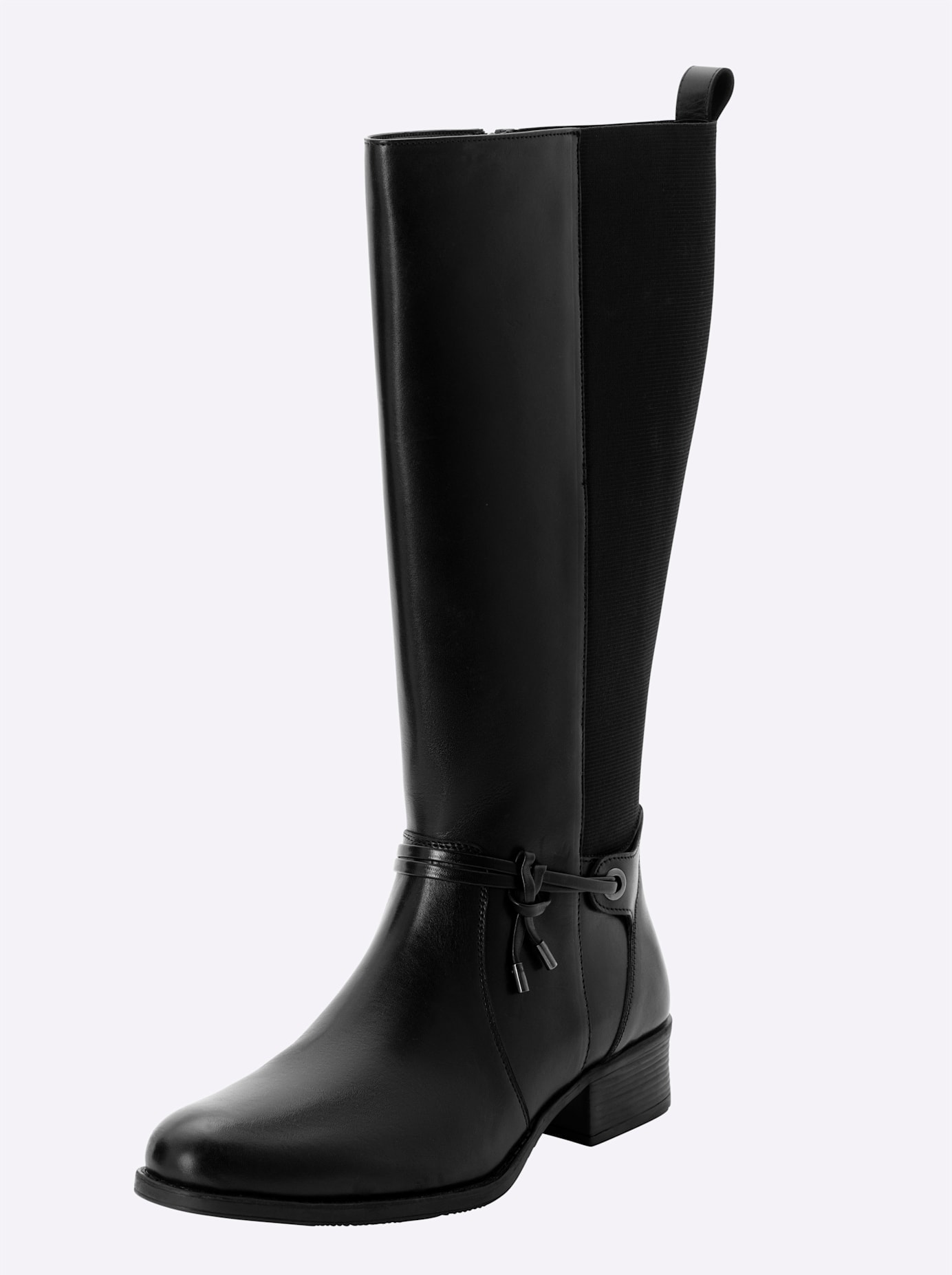 Weitschaftstiefel SHEEGO, Damen, Gr. 37, XXL-Schaft, schwarz, Leder, Schuhe Weitschaftstiefel