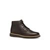 Winterboots GEOX "U POVE", Herren, Gr. 39, braun (dunkelbraun), Glattleder, Veloursleder, casual, Schuhe, Budapester, Businessschuh mit Warmfutter, Größenschablone zum Download