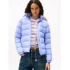 Steppjacke TOMMY JEANS "TJW BASIC HOODED DOWN JACKET EXT", Damen, Gr. M (38), vintage iris, Web, Steppware, Obermaterial: 100% Polyester. Futter: 100% Polyester. Wattierung: 70% Daunen, 30% Federn, unifarben, casual, regular fit hüftlang, Langarm...