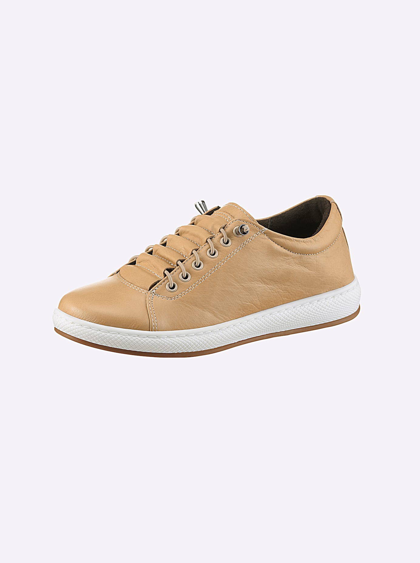 Sneaker ANDREA CONTI, Damen, Gr. 38, braun (camel), Glattleder, Leder, Rindsleder, Schuhe