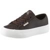 Plateausneaker CALVIN KLEIN JEANS "VULC FLATF LACE UP LTH CK", Damen, Gr. 41, rot (bordeaux), Leder, Lederimitat, unifarben, sportlich, Schuhe, Schnürschuh, Halbschuh, Freizeitsneaker mit CK-Logo