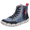 Winterboots RIEKER, Damen, Gr. 41, jeansblau, schwarz, rot, Leder, Nubuklederimitat, casual, Schuhe, Schnürboots, High Top Sneaker, Stiefelette, mit Anziehlasche