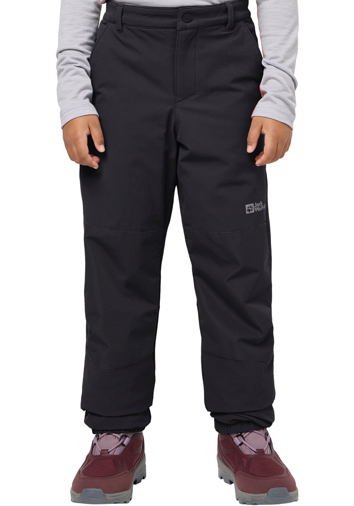 Outdoorhose JACK WOLFSKIN "RASCAL WINTER PANTS K", Kinder, Gr. 140, Normalgrößen, schwarz, Obermaterial: 92% Polyamid, 8% Elastan; Kontrast: 100% Polyester; Futter: 100% Polyester, Hosen Image