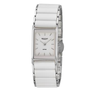 Quarzuhr REGENT, weiß, silberfarben, Armbanduhren, Damen, Armbanduhr, Damenuhr, analog Image