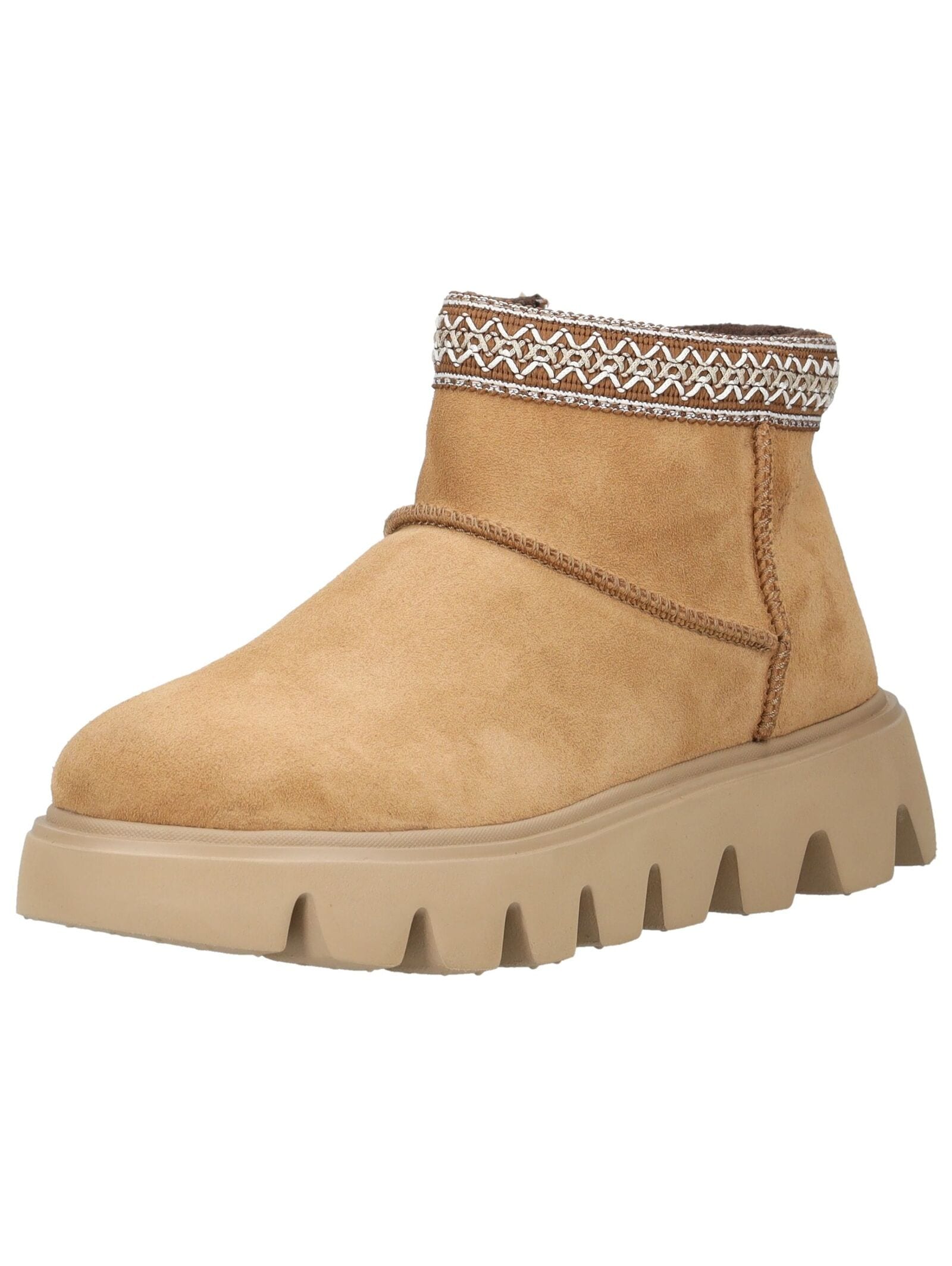 Plateaustiefelette RIEKER "Rieker Stiefelette Leder", Damen, Gr. 39, beige, Leder, Schuhe