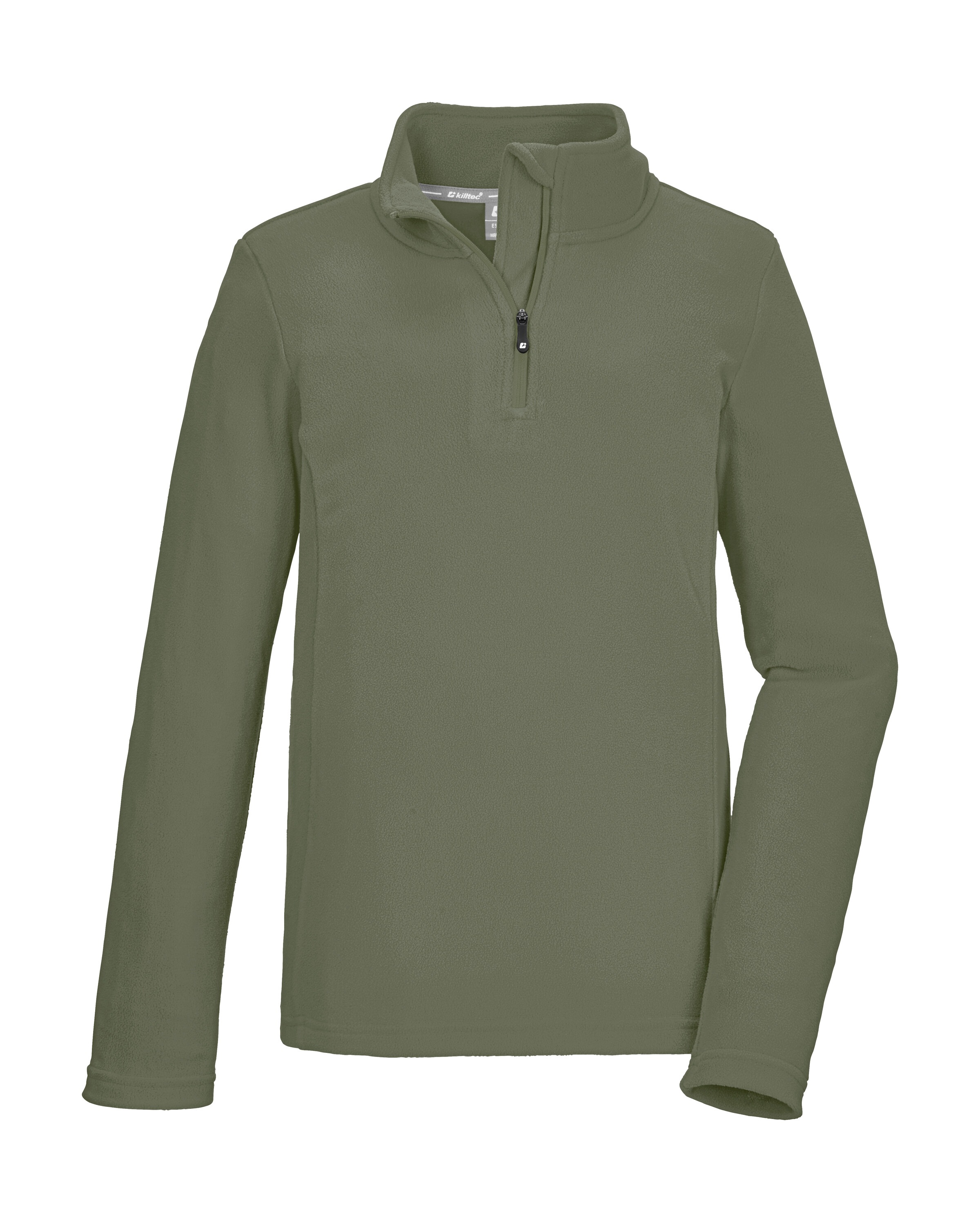 Fleeceshirt KILLTEC "KSW 248 BYS FLC SHRT", Kinder, Gr. 176, grün (olivgrün), Oberstoff: 100% Polyester, Shirts, Fleeceshirt mit Stehkragen, Kinnschutz, hoher Tragekomfort Image