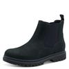 Chelseaboots TAMARIS, Damen, Gr. 41, blau (navy), Nubukleder, Elastischer Einsatz, unifarben, casual, Schuhe, Blockabsatz, Basicboots, Stiefelette mit dezenten Ziernähten