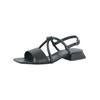 Riemchensandale PAUL GREEN "Paul Green Sandalen Lederimitat", Damen, Gr. 37,5, schwarz, Lederimitat, casual, Schuhe
