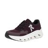 Plateausneaker RIEKER SPORT, Damen, Gr. 45, lila (brombeere), Textil, Nubuklederimitat, kontrastfarbene Details, sportlich, Schuhe, Slip-on Sneaker, Halbschuh, Freizeitsneaker mit MemoSoft-Innensohle