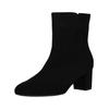 Stiefelette GABOR "Gabor Stiefelette Veloursleder", Damen, Gr. 40,5, schwarz, Veloursleder, elegant, Schuhe