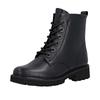 Schnürstiefelette REMONTE, Damen, Gr. 38, schwarz, Leder, unifarben, klassisch, Schuhe, Schnürboots, Blockabsatz, Profilsohle, mit Lite´n Soft-Ausstattung