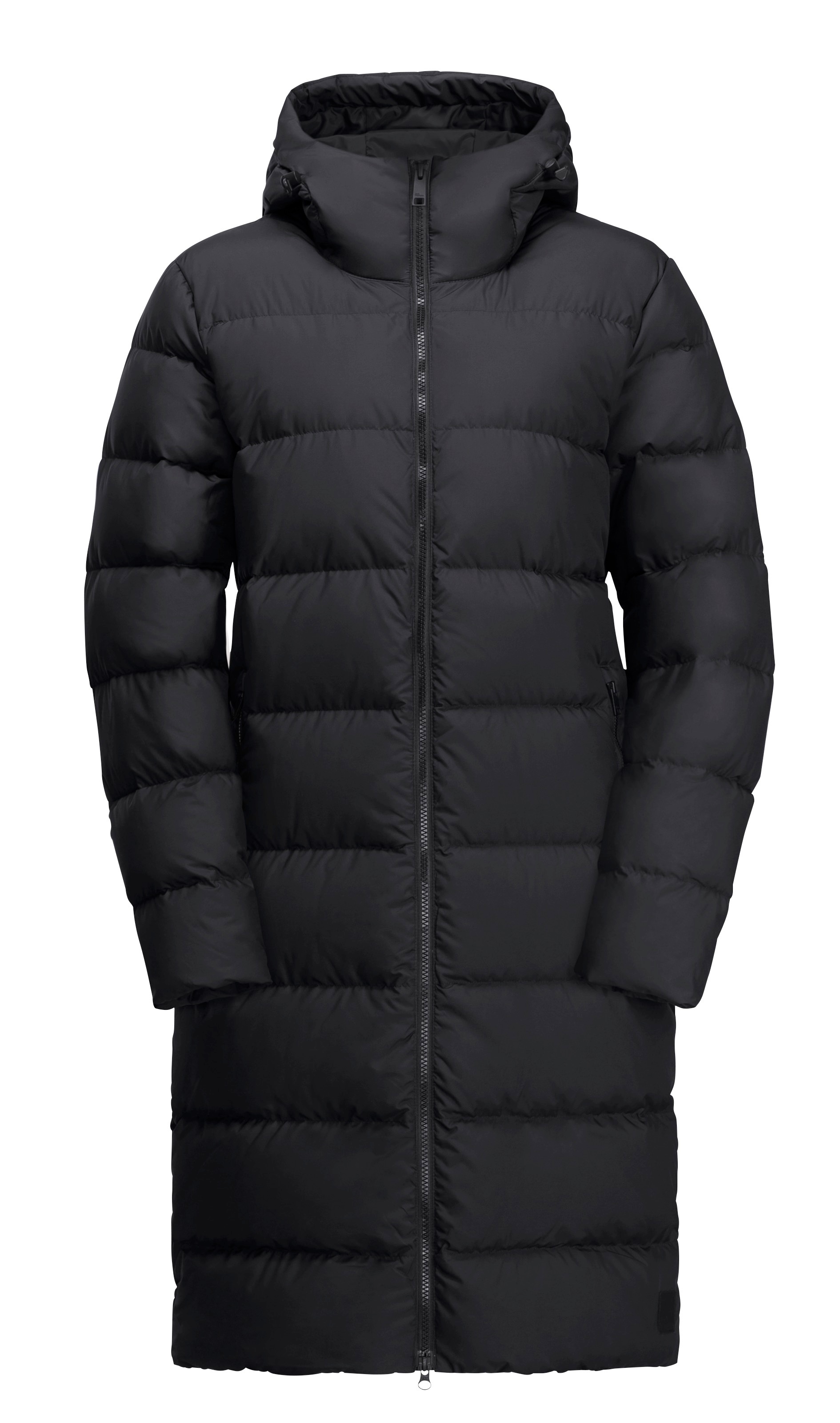 Daunenmantel JACK WOLFSKIN "FROZEN PALACE COAT W", Damen, Gr. M, schwarz, Obermaterial: 100% Polyester. Futter: 100% Polyester. Wattierung: 90% Entendaune, 10% Federn, Sportlich, hoch geschlossener Ausschnitt, Mäntel, Wärmend, winddicht, Daunenjacke Image