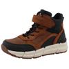 Kletterschuh MUSTANG SHOES "Enzo", Kinder, Gr. 32, braun (braun, schwarz), Lederimitat, Textil, Basic, Schuhe, High Top Sneaker, Schnürboots mit TEX-Membrane