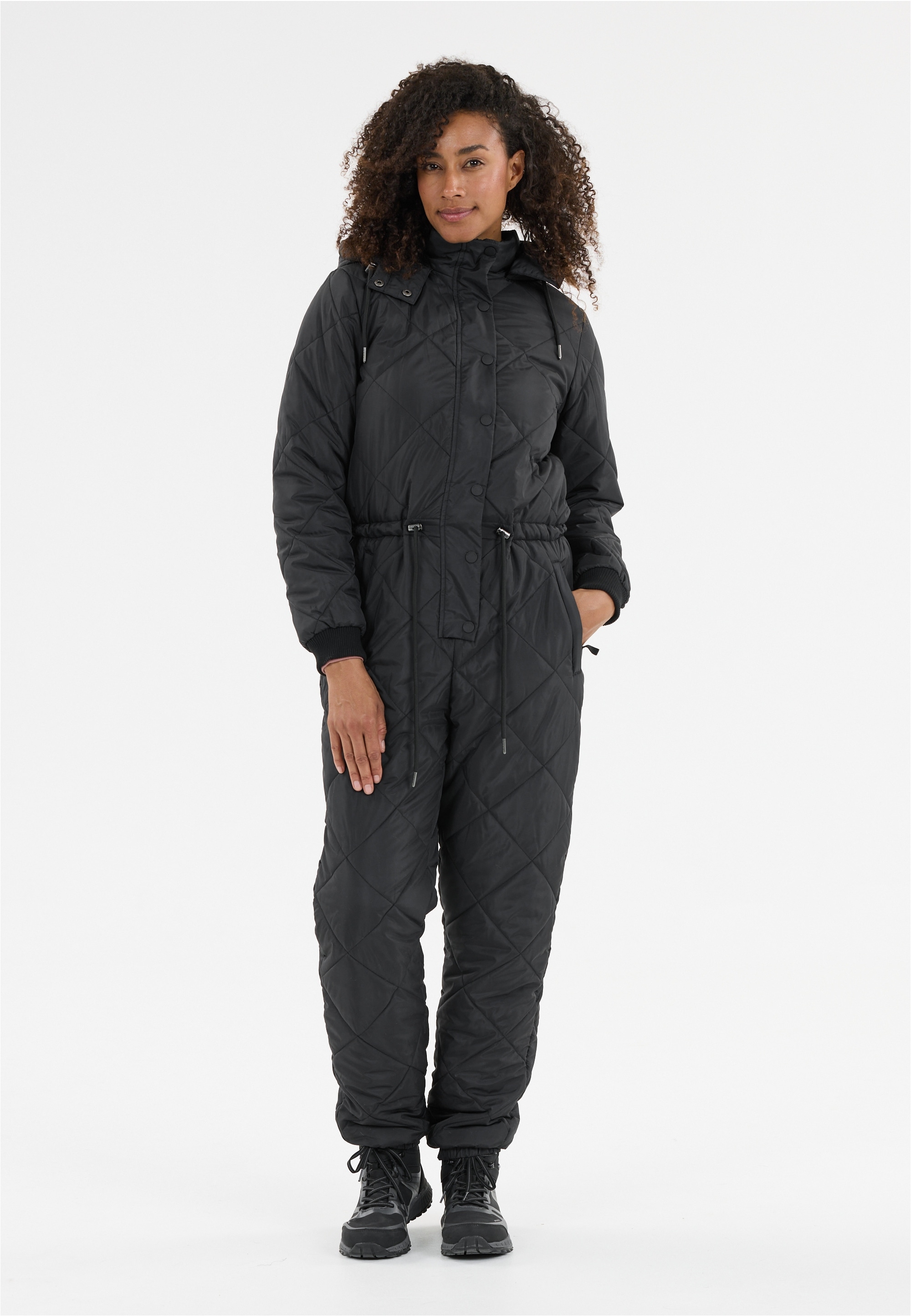 Overall WHISTLER "Minas", Damen, Gr. 42, EURO-Größen, schwarz, 100% Polyester, lang, ohne Ausschnitt, Overalls Overall, mit wasserabweisenden Eigenschaften