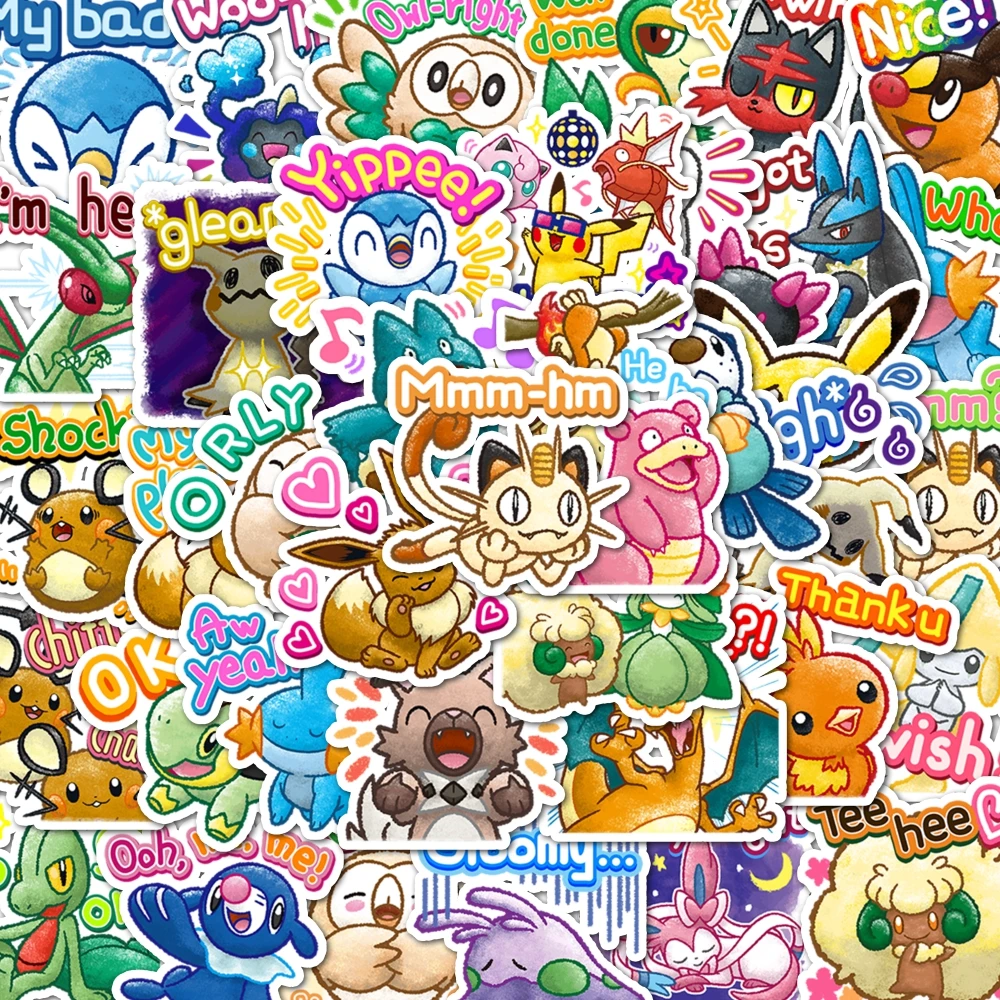 40pcs Self-Adhesive PokéMon Stickers Can Be Used To Decorate Helmets, Mirrors, Phone Cases, Cups, Etc., Surprise Small Gifts