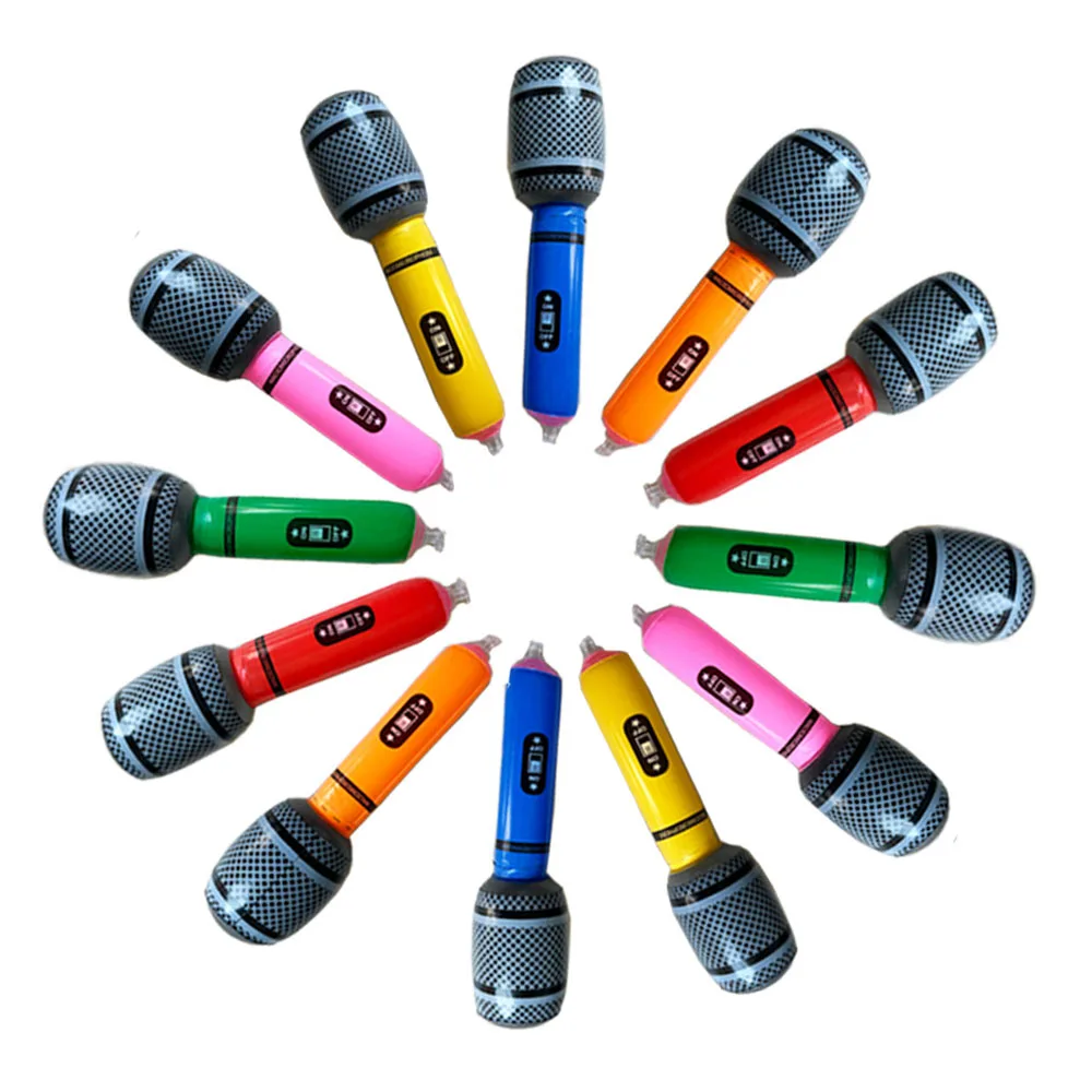 5Pcs Microphone Balloons Karaoke Inflatable Speaker For 80s 90s Party Decor Boy Rapper Hip Hop Birthday Party Music Mike Ballon