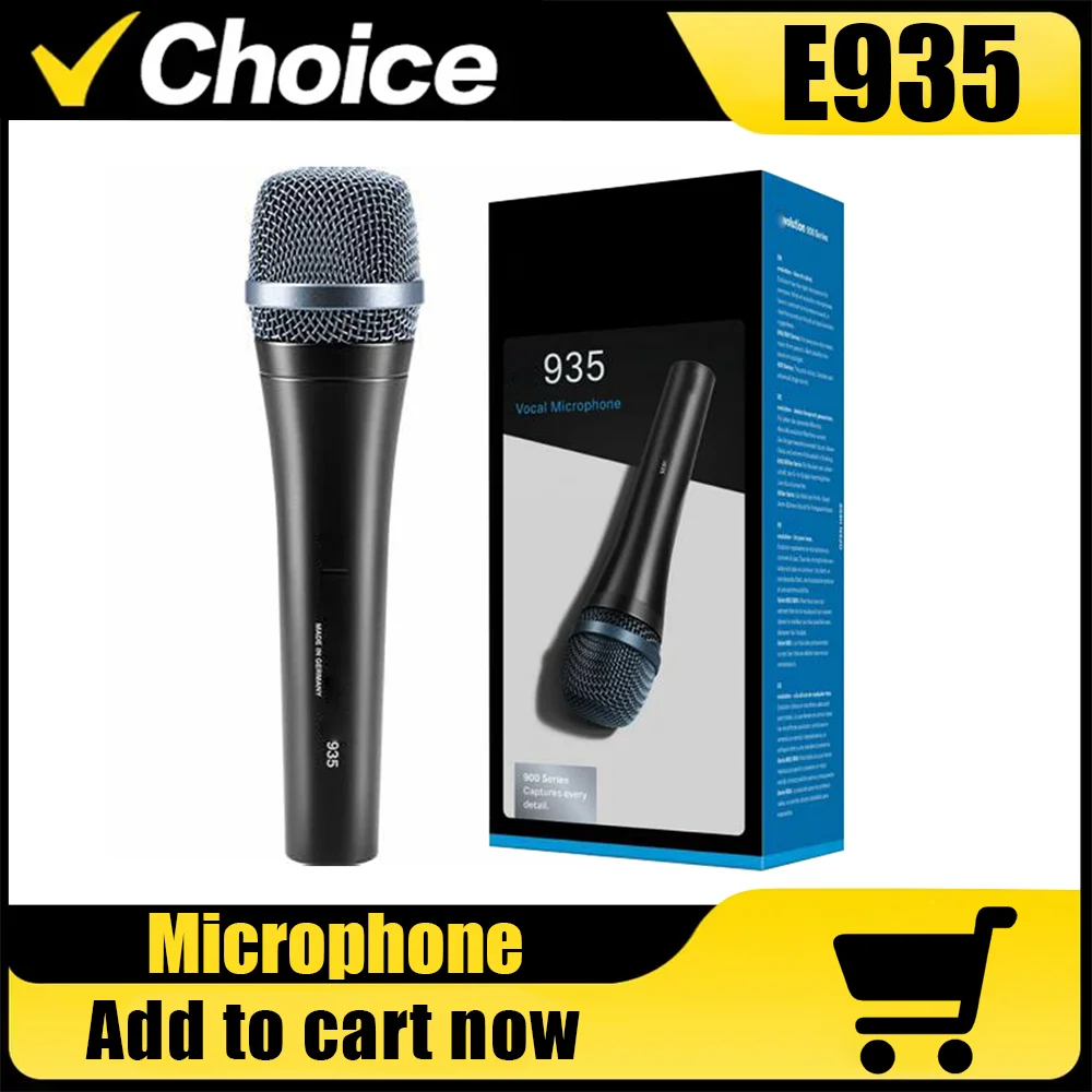 E935 e 935 Professional Dynamic Cardioid Handheld Vocal Microphone for Live Streaming Karaoke Stage Performances & Recording