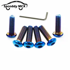 Universal 6PC/LOTS Burnt Titanium M5 Steering Wheel Bolts Screws Fit a lot of steering wheel Works Round Boss Kit JR-LS06CR-R/T