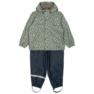 Mikk-Line - Kid's PU Rain Set with Fleece Suspension 104 - Regenset Gr 146 bunt Image