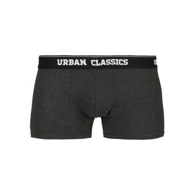 Boxershorts URBAN CLASSICS "Urban Classics Herren Boxer Shorts 3-Pack", Herren, Gr. XXL, schwarz (branding aop, schwarz, charcoal), 95% Baumwolle, 5% Elasthan, Unterhosen Image