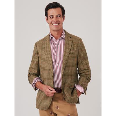 J.McLaughlin Men's McCown Sport Coat in Houndstooth Camel/Dark Brown, Size 40 | Wool