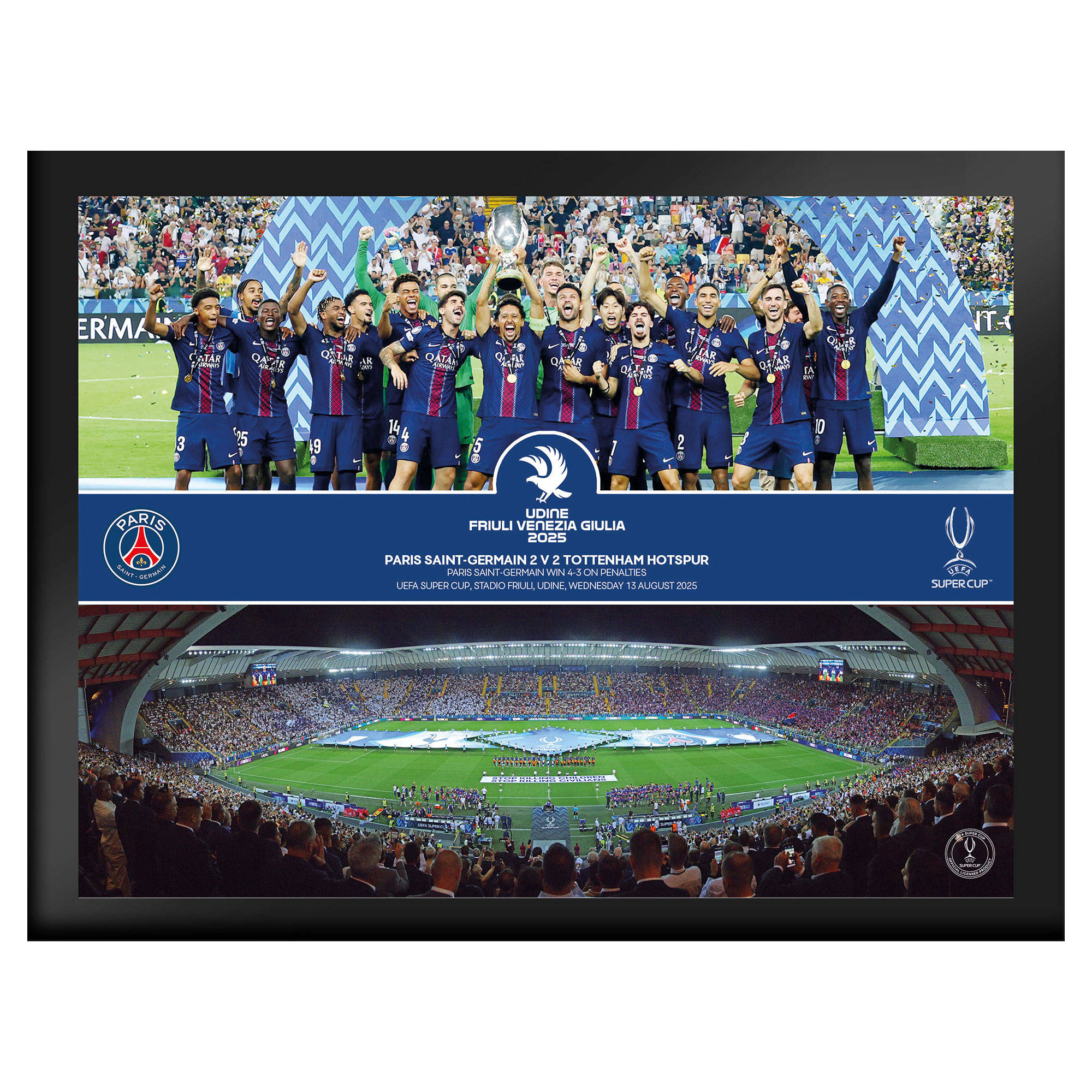 PSG UEFA Super Cup Winners 6x8 Celebration Frame Image